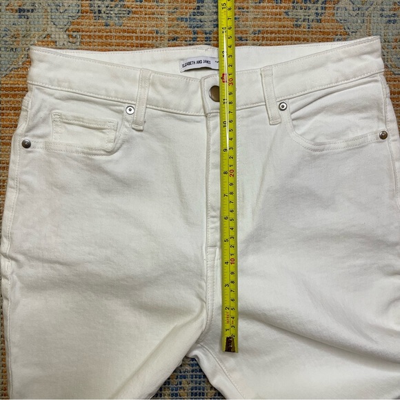 NWOT Elizabeth And James White High Rise Flare/Bootcut/Raw Hem Jeans 10/30 - Picture 7 of 8